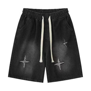 กางเกงขาสั้นผู้ชายผ้าฝ้าย100% เป็นมิตรกับสิ่งแวดล้อมผ้าเดนิมใส่สบายใส่สบายใส่สบาย - Product Image 1