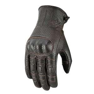 Genuine Leather Motorbike Gloves for Men's Motorcycle Auto Racing Wear Full Finger Touchscreen Unisex Cafe Racer Brown Gloves - Product Image 3
