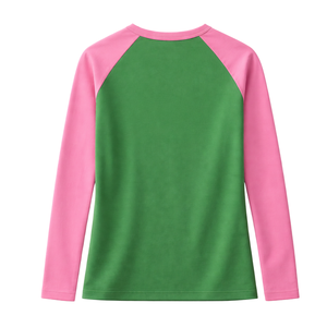 Camiseta de Manga Corta Raglán Verde de Hermandad Femenina, Ropa Casual de Verano Ecológica Rosa para Mujer, Elegante - Product Image 4