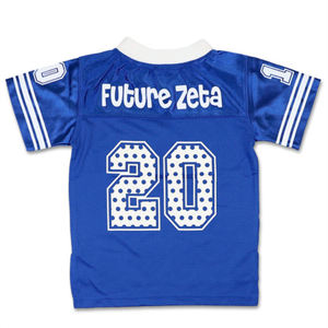 Camiseta de Fútbol Azul Rey para Niños ZPB, 100% Poliéster, Camiseta Juvenil Zeta Phi Beta con Logotipos Bordados, Escudos y Parches, Ropa de Fútbol - Product Image 2