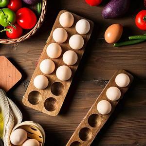 Plateau de rangement d'oeufs en bois Organisateur de cuisine ferme rustique - Product Image 3