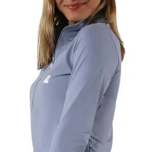 Vêtements de rue pour femmes, décontractés, respirants, manches longues, fermeture éclair 3/4 pour chemise, polyester et coton - Product Image 5