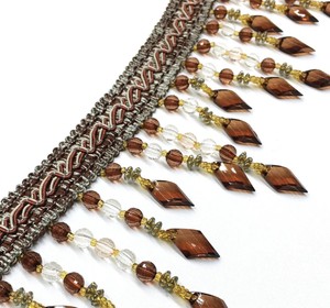 Beaded Tassel Fringe Trim Drapery, Upholstery, <b>Pillows</b>, Home Decor - Product Image 2