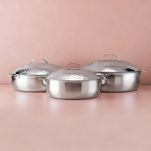 Ensemble de marmites de luxe en acier inoxydable, isolées, antiadhésives, durables, à double paroi, chauffe-plats, couvercle de casserole, buffet, meilleur prix, prix bas - Product Image 4