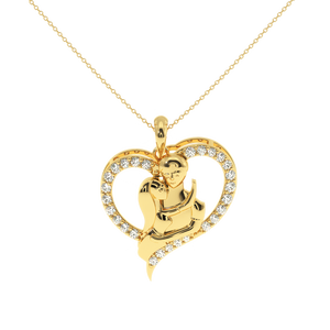 จี้เพชรแท้ 0.28 กะรัต สำหรับเด็กหญิงและเด็กชาย สี GH ความสะอาดระดับ VS รูปทรงกลมเจียระไนแบบบริลเลียนท์ รับรองโดย IGI ทองชมพู/ทองเหลือง/ทองขาว - Product Image 1