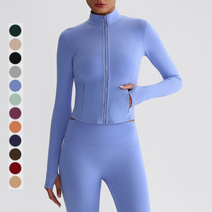 Sustainable Long Sleeve Women <b>Gym</b> <b>Jackets</b> Workout Sportswear <b>Gym</b> Yoga <b>Jacket</b> With Pocket - Product Image 1