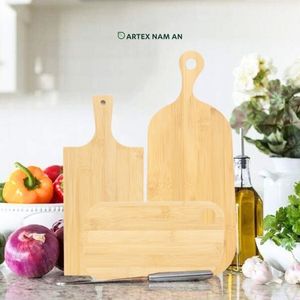 Tabla de Cortar de Bambú Gruesa, Duradera y de Grado Alimenticio para Cortar Carne, Verduras y Frutas - Product Image 4