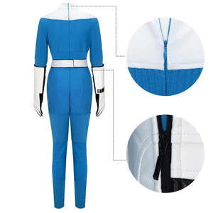 Disfraz de la Mujer Invisible de Les Quatre Fantastiques con Patrón de Personaje para TV y Estilo Medieval, Azul Marino para Invierno y Verano - Product Image 5