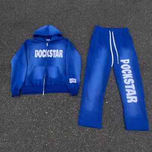 Chándales de algodón sólido con capucha unisex para hombre, chándal de alta calidad con logotipo personalizado, conjuntos para correr - Product Image 1