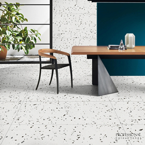 Azulejos de Porcelana Premium con Acabado Tallado con Aspecto de Terrazo MONO SILVER - Product Image 1