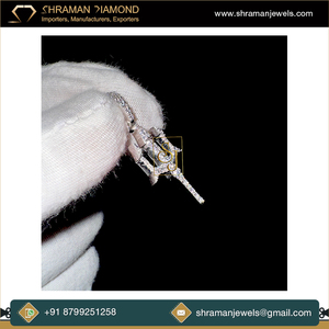 เครื่องประดับที่ดีการออกแบบที่ไม่ซ้ำกัน1.32 tcw 14K ทอง unisex เสน่ห์ trishul น้ำแข็งที่กำหนดเองจี้เพชรโมอิสสำหรับเป็นของขวัญทางศาสนา - Product Image 3