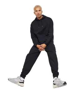 New Style Cotton <b>Black</b> <b>Mens</b> Fleece Lined Set Loose <b>Hoodie</b> and Tracksuit Jogger Set - Product Image 2