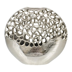 Jarrón de Metal redondo dorado con corte de celosía, pieza decorativa moderna para decoración de mesa central de sala de estar y regalos - Product Image 3