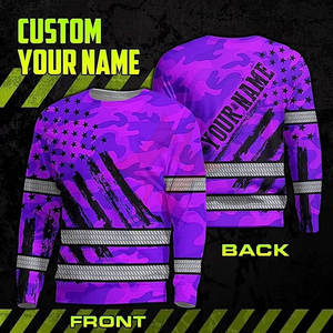 <b>High</b> <b>Vis</b> Reflective ANSI Class 1 Waterproof Long Sleeve Safety Mesh <b>T</b>-<b>Shirt</b> Quick Dry Breathable Sublimation Printed - Product Image 4