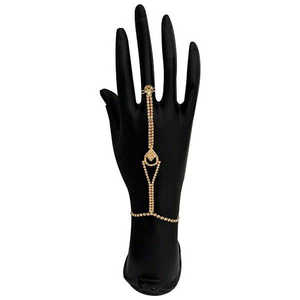 Tip Top Fashions Brown Austrian Stone <b>Gold</b> Plated Hand Harness Fine <b>Toe</b> <b>Ring</b>-1502393A - Product Image 1