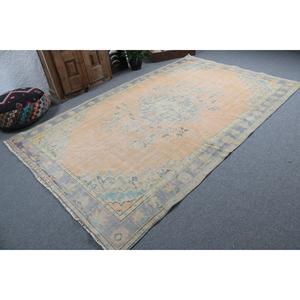 6.2x9.6 ft Turkish Rug Eco-Friendly <b>Yellow</b> Patchwork Traditional <b>Wool</b> Rug with Latex Backing - Product Image 2