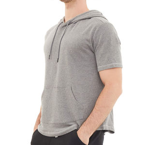 Design Your Own High Quality Short Sleeves Men's Hoodies New Style Bulk Quantity Customized Pullover Hoodie For Men - Product Image 4