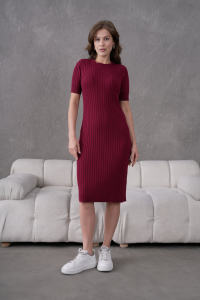 Women Short Sleeve Ribbed Knit <b>Dress</b> Breathable High Quality Casual <b>Dress</b> Customizable OEM Service - Product Image 4