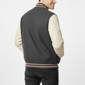 Chaqueta Letterman con Mangas de Cuero Fresh Drop, Estilo Urbano con Mangas Suaves y Chaqueta de Invierno con Mezcla de Lana - Product Image 6