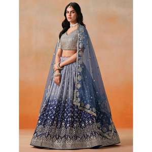Conjunto de Lehenga Choli de Lujo para Mujer, Ecológico, Largo hasta el Suelo, con Bordado y Dupatta a Juego, para Bodas, Ropa Nupcial, Calidad de Exportación - Product Image 1