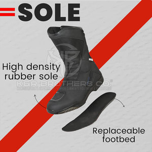 Chaussures de moto d'hiver respirantes de style course pour hommes avec semelle flexible et semelle rembourrée en cuir personnalisable - Product Image 4