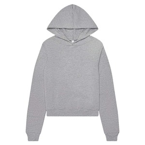 Sweat à capuche pour femme, premium, poids lourd, gris chiné, col rond, 100% coton molletonné, hiver, longueur standard, logo brodé imprimé en 3D - Product Image 1