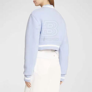 Veste Letterman de style moderne pour femmes Veste Letterman en coton doux à manches longues pour femmes - Product Image 4