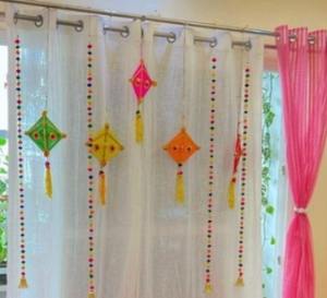 Lohri Sakrat décoratif cerfs-volants toile de fond suspendu scène tenture murale pour la décoration de la maison Haldi Mehendi Sangeet célébrations de mariage - Product Image 2