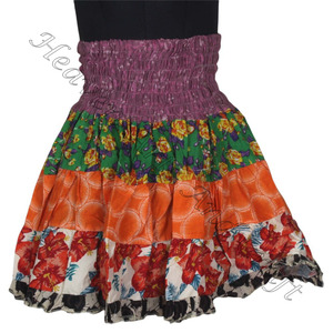 Gypsy Indian Patchwork Mini Rara Hippy Boho Festival Falda Boho elegante MS145 parche algodón mini falda sexy para ropa de verano - Product Image 3