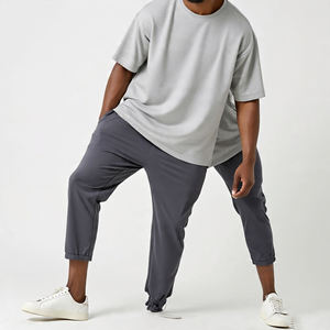 Drop <b>Shoulder</b> Tee Shirts Tracksuit Baggy Sweat Trouser Sets Mens Sportswear Jogging Fitness Wear Tee Shirts Tracksuit Men's - Product Image 3