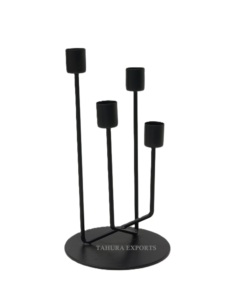 Candelabro Simple de Metal de Hierro para Navidad para Decoración del Hogar, Candelabro de Metal de Lujo de Primera Calidad, Color Negro - Product Image 3