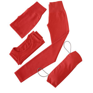 Compression Activewear Slim Nylon femmes Yoga Legging soutien-gorge ensemble taille élastique respirant séchage rapide 2 pièces taille moyenne - Product Image 5