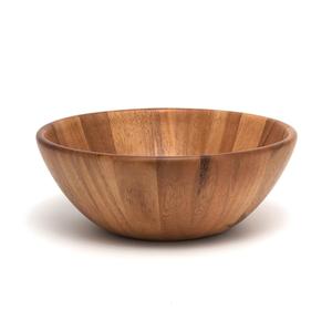 Bol à mélanger en bois artisanal avec texture rainurée BURNING Bol à salade de cuisine fini Vaisselle décorative pour servir des fruits - Product Image 3