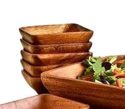 Vente en gros Ensemble de bols en bois d'acacia pour la cuisine Bol de service carré en bois d'acacia de haute qualité Ustensiles de cuisine de l'usine du Vietnam - Product Image 4