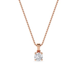 Colgante solitario de diamante de corte redondo tradicional de 0.30 ct, diamante cultivado en laboratorio en platino para fiesta de compromiso - Product Image 3