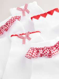 ถุงเท้าเด็กแบบกำหนดเอง ถุงเท้ากันลื่นพื้นผ้าฝ้าย ระบายอากาศได้ดี พร้อมลายตาราง โบว์ลูกไม้ และลายหัวใจ สำหรับเด็กวัยหัดเดินและทารก - Product Image 2