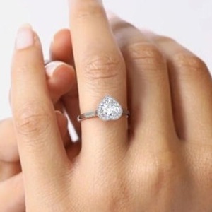 14k Coeur Lab Grown Diamond Ring 5MM Solid White Gold Lab Grown Diamond Jewelry Bague de fiançailles IGI Certificate F Color VS1 - Product Image 2
