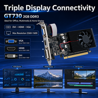 Nouvelle carte graphique pour ordinateur de bureau GT730 2 Go DDR3 64 bits à profil bas pour DVI VGA