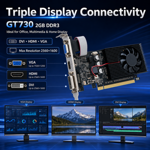 ใหม่โปรไฟล์ต่ำ <span class=keywords><strong>GT730</strong></span> <span class=keywords><strong>2GB</strong></span> <span class=keywords><strong>DDR3</strong></span> 64 บิตสำหรับการ์ดกราฟิกเดสก์ท็อปแบบพัดลมสำหรับ DVI VGA - Product Image 4
