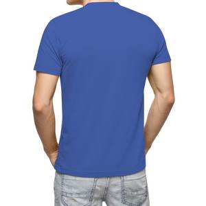 Camiseta de manga corta con cuello redondo para hombre Camiseta de algodón liso sólido Tamaño grande y alto disponible - Product Image 6