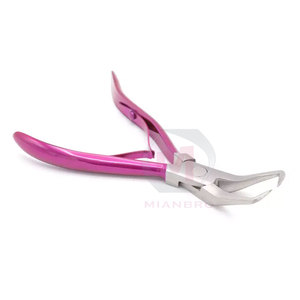Custom Logo Hair Extension <b>Tools</b> Professional <b>Pink</b> Color Coated Pliers Stainless Steel Hair Extensions <b>Kit</b> - Product Image 1