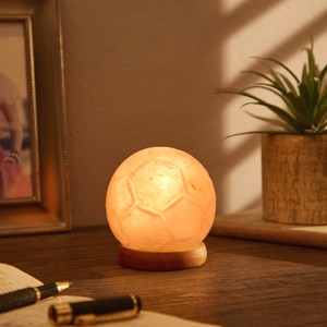 Organic Carved Ball-Shaped Himalayan Salt Lamp Business Theme Football Gift Natural Crafts Product - Product Image 5