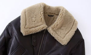 Nouvelle Veste Hiver 2026 Légère en Cuir Synthétique à Séchage Rapide et Respirante, Coupe Droite, Col Montant, Tendance - Product Image 4