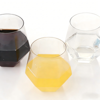 Verre à vin en plastique sans pied octogonal diamanté 12oz sans BPA incassable – Tasse à vin en plastique pour la vente en gros avec logo personnalisé