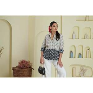 Chemise à manches longues à deux tons pour femmes, élégante, élégante, élégante, élégante, élégante, élégante, élégante, élégante, élégante - Product Image 3