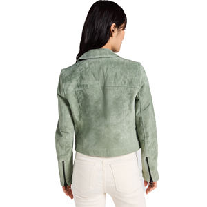 ATLANTIC Veste d'hiver pour femmes, coupe-vent, fermeture à glissière, design gaufré, cuir de mouton à franges, nouveau daim chauffant solide - Product Image 3