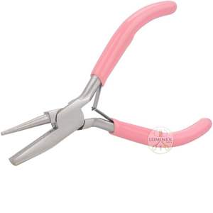 Alicates duraderos de Punta cóncava rosa de 5 pulgadas de acero inoxidable de alta calidad para hacer joyas, anillo de precisión de doblado de bucle de alambre - Product Image 1