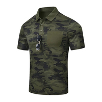 Polo à manches courtes camouflage pour homme, sur mesure, fabricant OEM, grande taille, décontracté, tissé, 100% polyester, motif imprimé