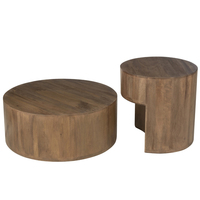 Table basse moderne à 2 niveaux en bois massif Meubles de salon de luxe pour hôtel et école