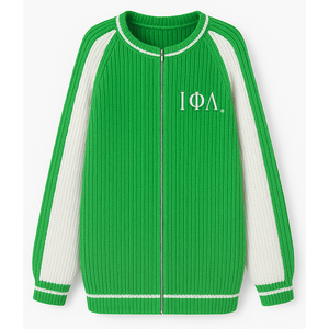 Iota PHI Lambda Cardigan Suéter Con Cremallera 100% Acrílico Bordado Logo - Product Image 1